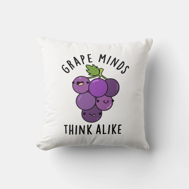 Grape Minds Tänka Alike Funny Fruit Pun Kudde (Framsida)