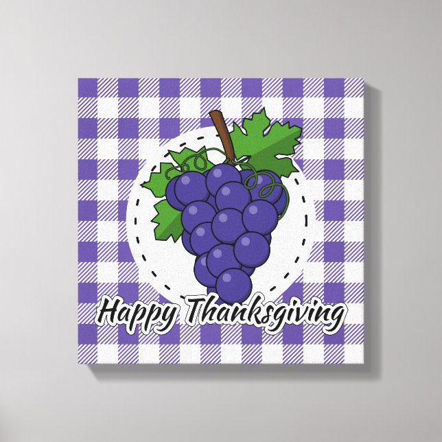 Grape on Violet Play - Happy thanksgiving Canvastryck (Framsida)
