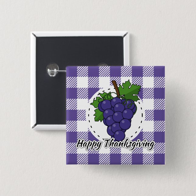 Grape on Violet Play - Happy thanksgiving Knapp (Framsida & baksida)