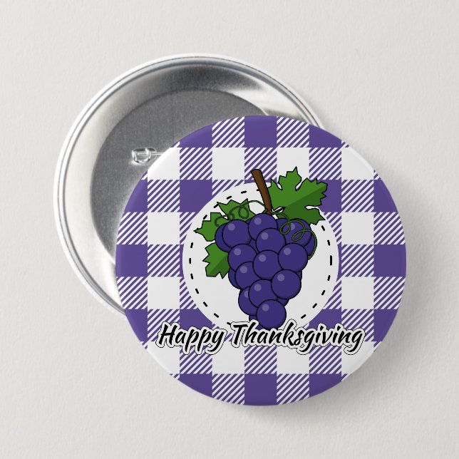 Grape on Violet Play - Happy thanksgiving Knapp (Framsida & baksida)