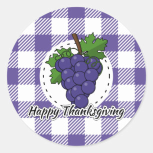 Grape on Violet Play - Happy thanksgiving Runt Klistermärke