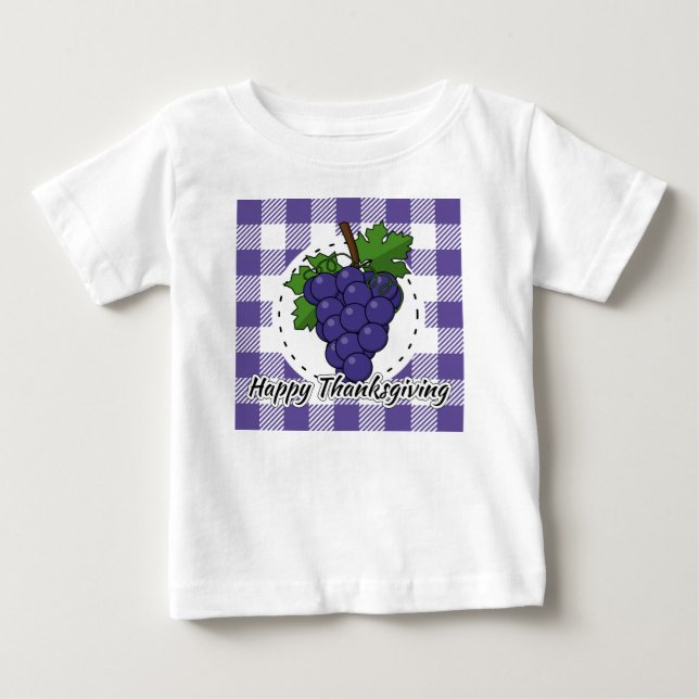 Grape on Violet Play - Happy thanksgiving T Shirt (Framsida)