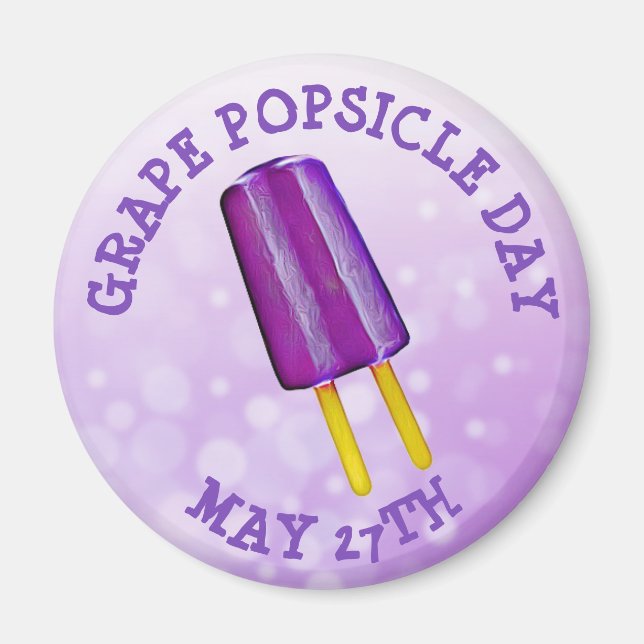 Grape Popsicle Day May 27th FUNNY od Helgdag Bu Magnet (Framsidan)