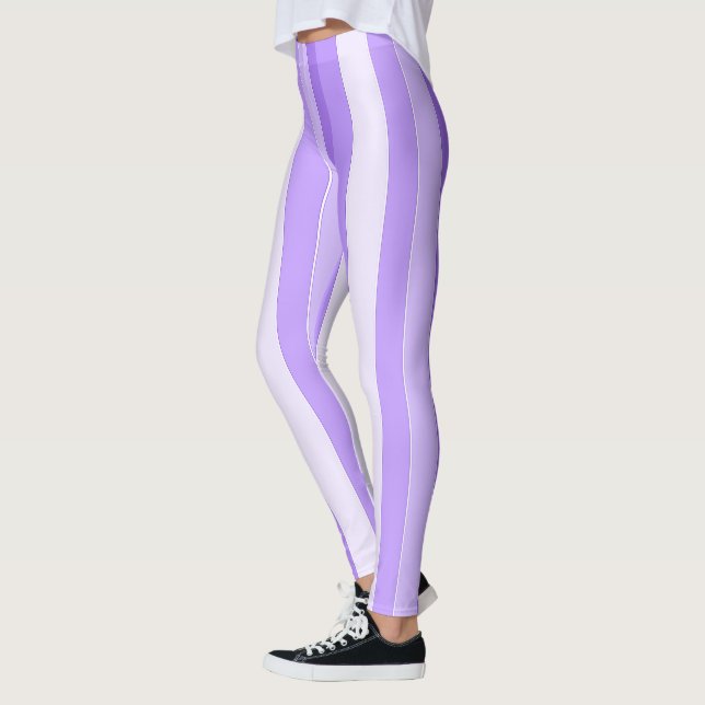 Grape Purple Stripe Leggings (Vänster)