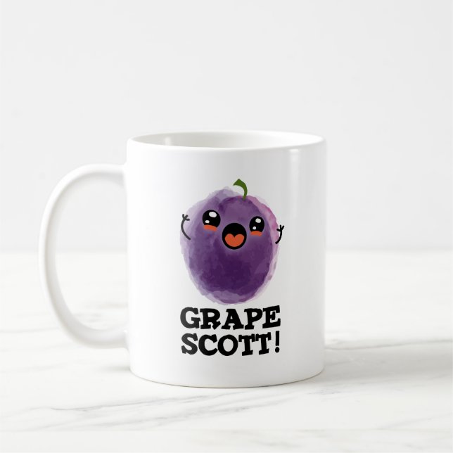 Grape Scott Funny Fruit Grape Pun Kaffemugg (Vänster)