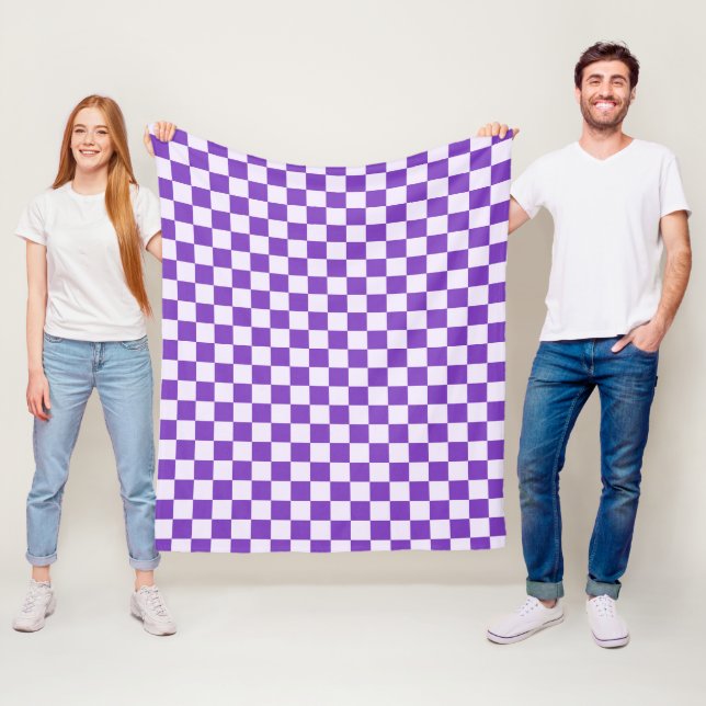 Grape soda checkerboard pattern fleecefilt (På plats)