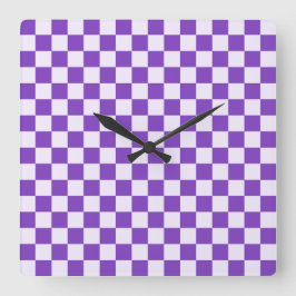 Grape soda checkerboard pattern fyrkantig klocka