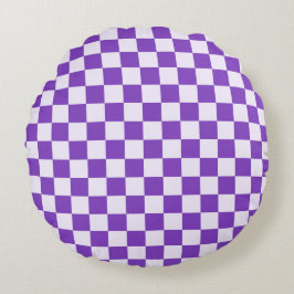 Grape soda checkerboard pattern rund kudde