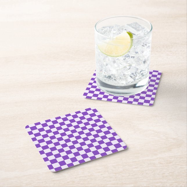 Grape soda checkerboard pattern underlägg papper kvadrat (Insitu)