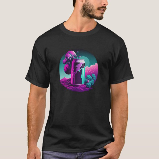 Grape Soda Synthwave 80s Retrowave Aesthetic T Shirt (Framsida)