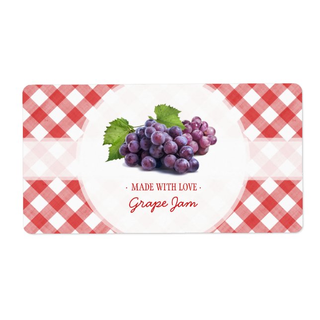 Grape Sylt Jelly-etikett Fraktsedel (Framsidan)