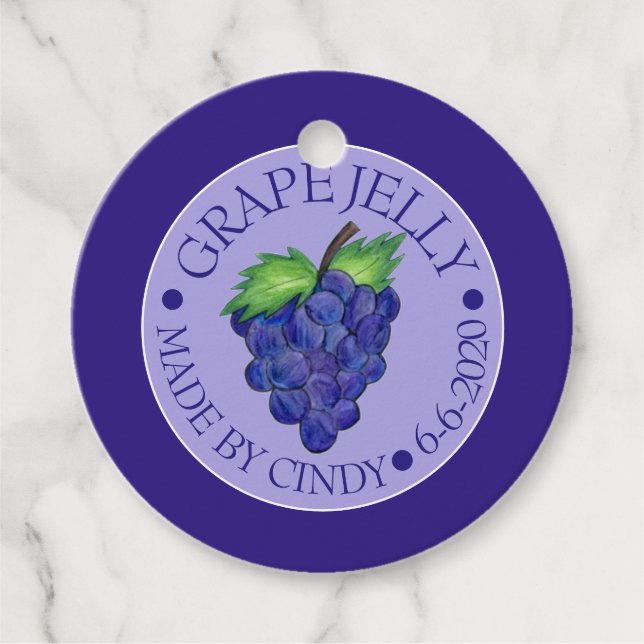 Grape Sylt Jelly Fruit Preserve Homemade konserver Gåvor Etiketter (Framsida)