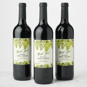 Grape Vineyard Bröllop Vinflaska Etikett