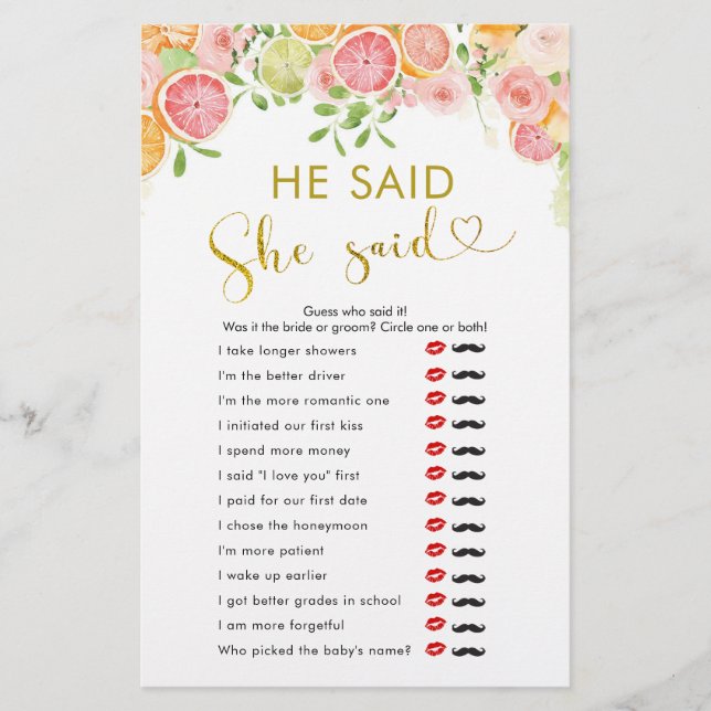 Grapefruit Citrus Möhippa sa att hon sa: (Framsida)