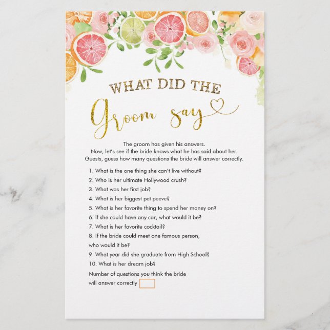 Grapefruit Citrus Möhippa What Groom say (Framsida)