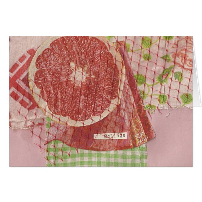 Grapefruit Collage Hälsningskort (Framsidan Horizontal)