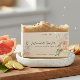 Grapefruit Ginger Handmade Soap Label Sticker Adressetikett