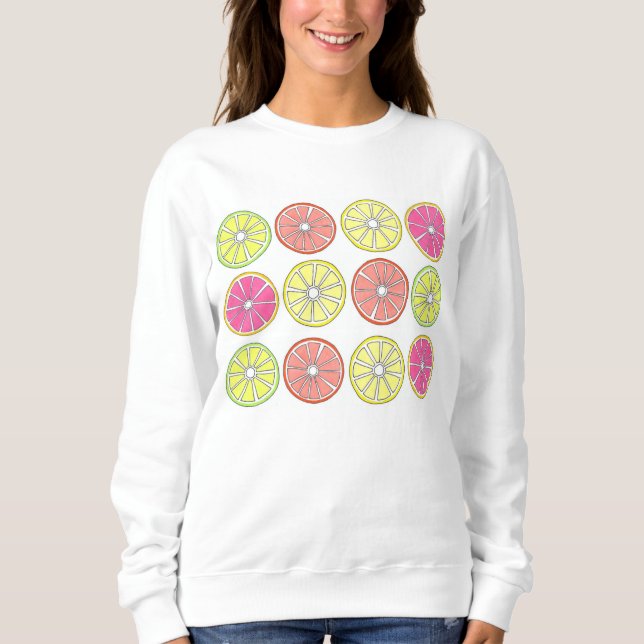 Grapefruit Lemon Lime Orange Citrus Sweatshirt Tee (Framsida)