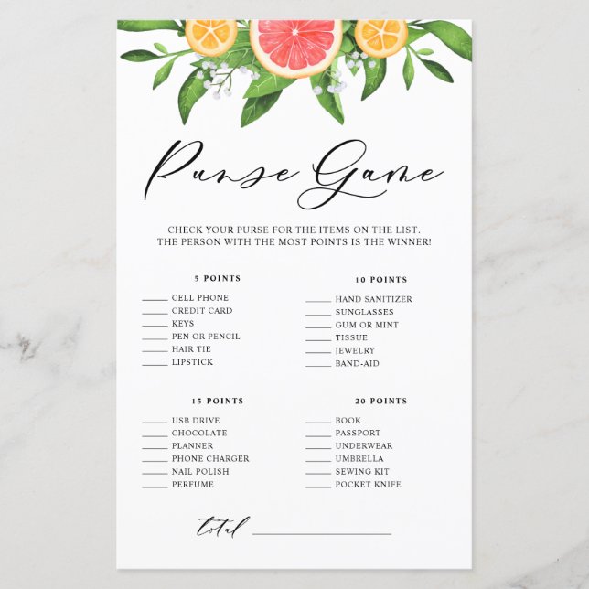 Grapefruit What's in your Purse Möhippa Game (Framsida)