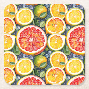 Grapefrukt, kalk och citruscitrusfrukter underlägg papper kvadrat