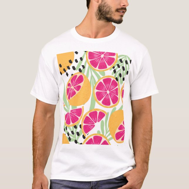 Grapefrukt & Löv: Tropisk Vintage T Shirt (Framsida)