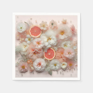 Grapefrukt- och Flowers-Abstrakt Pappersservett