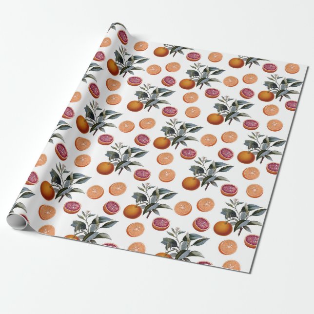 Grapefrukt/Orange Presentpapper (Utrullad)