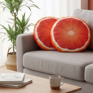 Grapefrukt pomelo skiva rund kudde