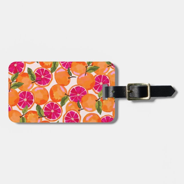 Grapefrukt vattenfärg bagagebricka (Horisontell Framsida)