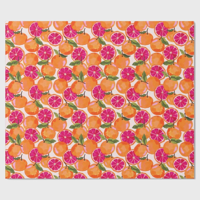 Grapefrukt vattenfärg presentpapper (Platt)