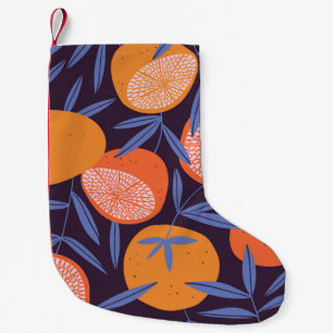 Grapefrukt Vintage, Tropical Fruit Mönster. Liten Julstrumpa