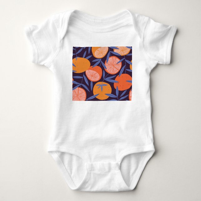 Grapefrukt Vintage, Tropical Fruit Mönster. T Shirt (Framsida)