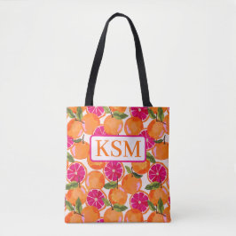 Grapefrukt Watercolor Monogram Tygkasse