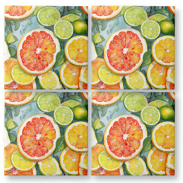 Grapefrukter, citroner, citrusfrukter och Orangar Kakelplatta