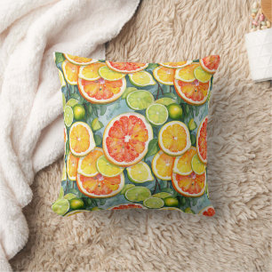 Grapefrukter, citroner, citrusfrukter och Orangar Kudde