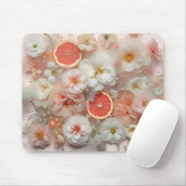 Grapefrukter och blommor musmatta