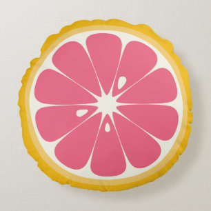 Grapefruktsegment Rund Kudde