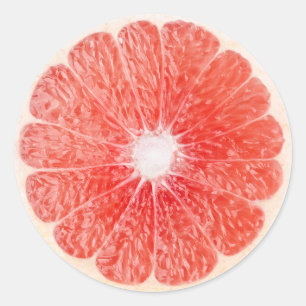 Grapefruktsegment Runt Klistermärke