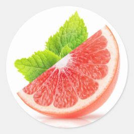 Grapefruktsegment Runt Klistermärke