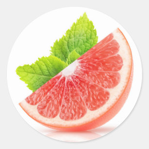 Grapefruktsegment Runt Klistermärke