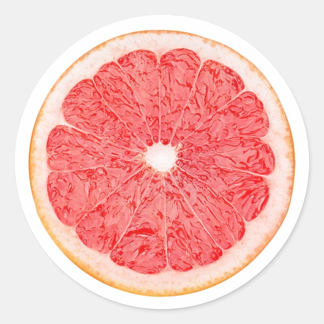 Grapefruktsegment Runt Klistermärke (Framsida)