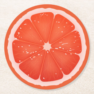 Grapefruktsegment underlägg papper rund