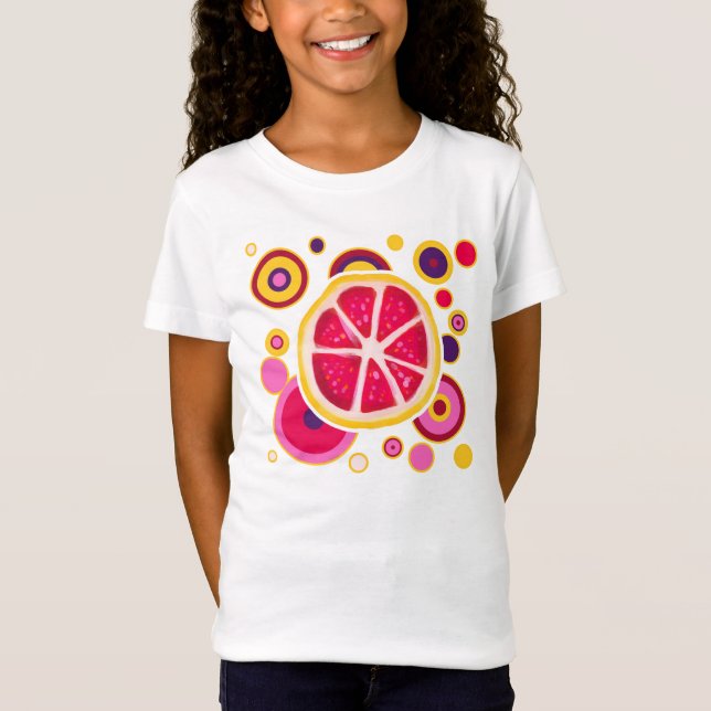 Grapefruktskivan cirklar design t-shirt (Framsida)