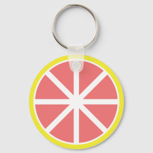 Grapefruktskivan knäppas Keychain Nyckelring