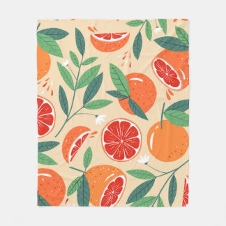 Grapefruktskivor, modern sömlös mönster. fleecefilt