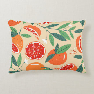 Grapefruktskivor, modern sömlös mönster. prydnadskudde