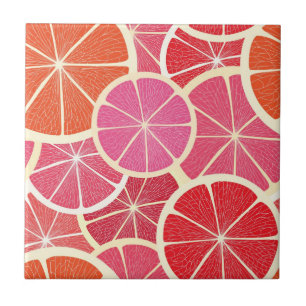 Grapefruktvintagebakgrund Kakelplatta