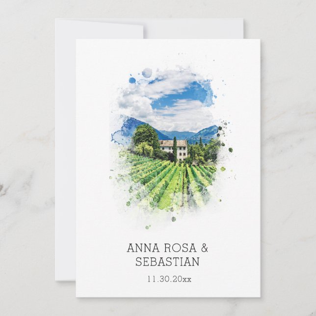 *~* Grapes QR Italien AR21 OSA Vineyard Bröllop Inbjudningar (Framsida)