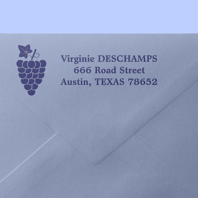 Grapes Returadress Self-Inking Frimärke Självfärgande Stämpel (Grapes Return Address Self-inking Stamp)