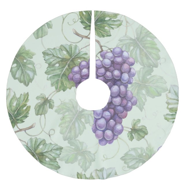 Grapes Watercolor, Fruit Seamless Mönster. Julgransmatta Borstad Polyester (Framsidan)